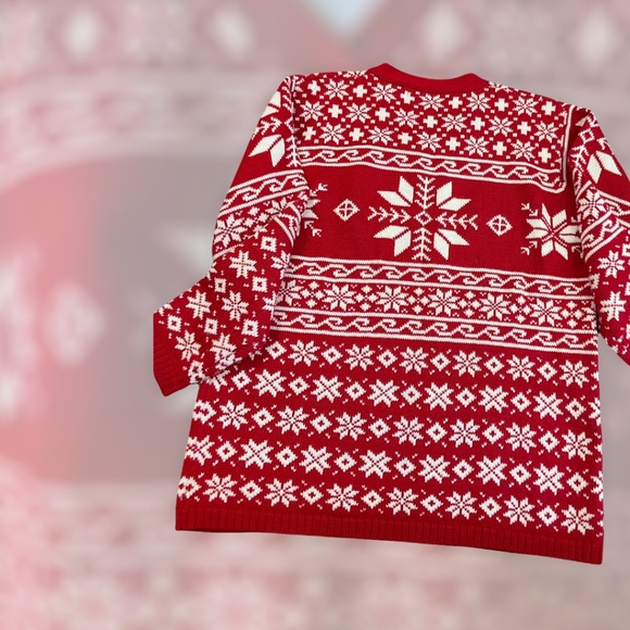 Chaus 80's Snowflake Christmas Sweater v-neck Size Small ~ Holiday Surprise! - Picture 8 of 8